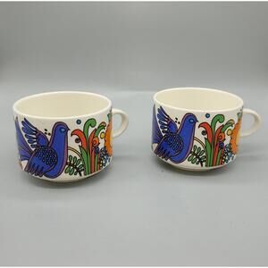 Vintage Villeroy & Boch Acapulco Cups Made in Luxembourg Set of 2